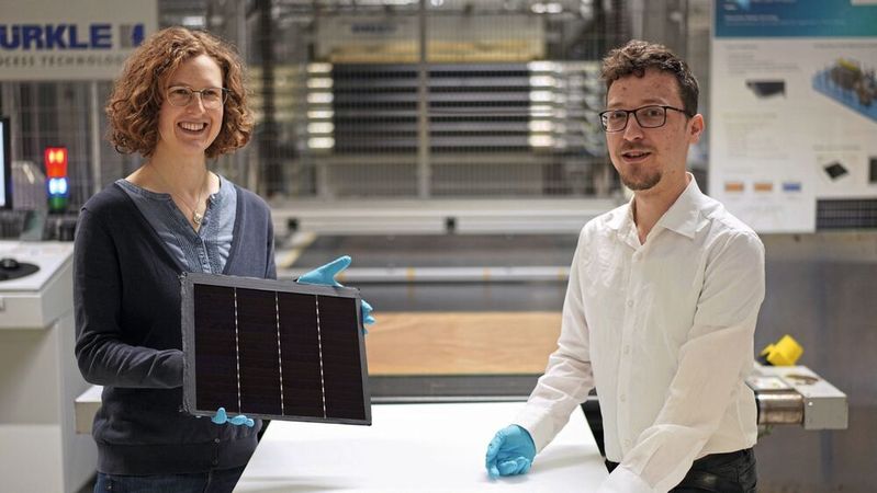 The III-V germanium PV module with an efficiency of 34.2% is currently the most efficient solar module in the world.(Image: Jacob Forster)