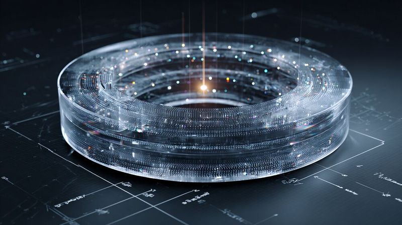 Mit Hilfe der 5D-Datenspeicherung lassen sich mehrere hundert Terabyte auf einer einzigen Scheibe über Zeiträume von mehreren Milliarden Jahren speichern – theoretisch.(Bild:  Midjourney / KI-generiert)