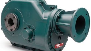 Die motorisierte Version des Aufsteckgetriebes der Marke Dodge mit Drehmomentstütze. Bilder: Baldor (Archiv: Vogel Business Media)