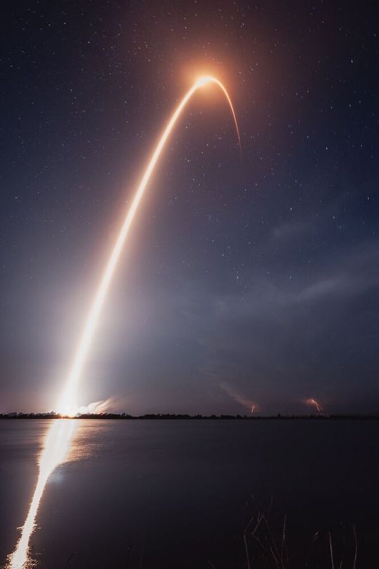 Start einer Falcon-9-Rakete im Rahmen der Starlink-Mission 10-28 von der Cape Canaveral Space Force Station am 8. Juli 2025.(Bild:  Gwen Kurzen/U.S. Space Force)