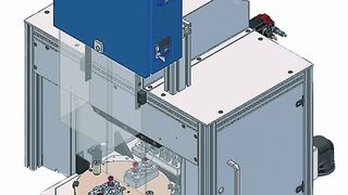 Bild 1:Einsatz des LP-Cube (blau) zur Optimierung des Montageprozesses von mechanischen Uhrwerken. (Archiv: Vogel Business Media)