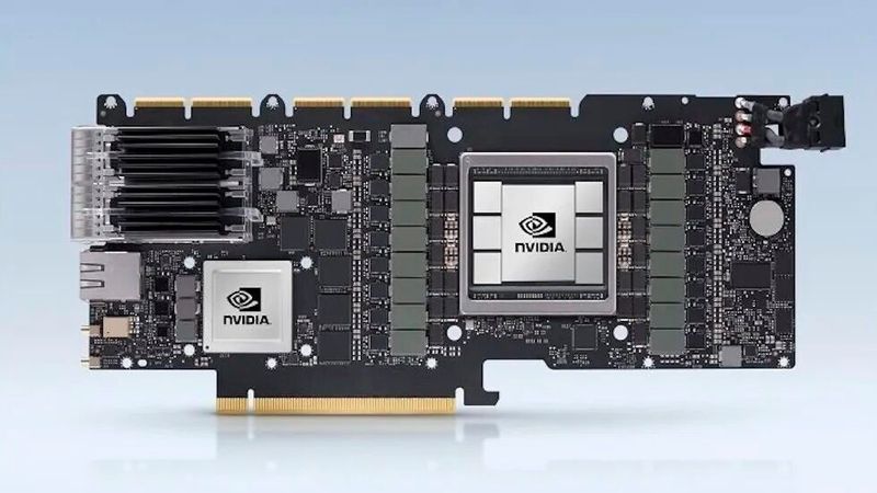 Exposed GPU layout illustrating the complexity of thermal and electromagnetic management in electronics for the AI era(Source:  Nvidia)