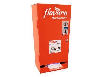 Der „Maskomat“ für die Ausgabe von Atemschutzmasken ist der neueste Coup des Kaffee- und Vending-Automatenaufstellers Flavura. (Flavura)