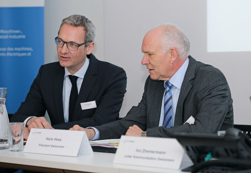 Swissmem-Direktor Peter Dietrich (li.) und Swissmem-Präsident Hans Hess. (Bild: Anne Richter, SMM)