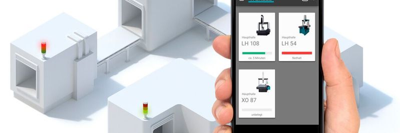Optimale Auslastung: Der Bediener sieht auf seinem Mobilgerät, welche Maschinen belegt sind, wo ein manueller Eingriff notwendig ist, oder wann die nächste Messung gestartet werden kann.(Bild:  yoh4nn)