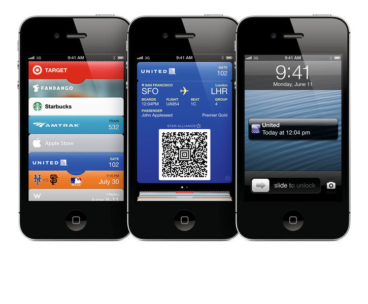 Das ist Integration à la Apple: Die elektronische Geldbörse ist auf dem Handy installiert, das sogar ein elektronisches Flugticket bereithält und natürlich rechtzeitig an den Flugtermin erinnert. (Archiv: Vogel Business Media)