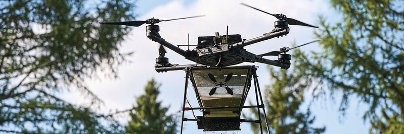 Skyseeds pelletiert Saatgut und verteilt dies mit Drohnen über die betreffende Arealen. So wird die natürliche Arbeit von Bäumen, nämlich das Saatgut auszuwerfen, mit moderner Technologie zusammengeführt und unterstützt. (Bild:  Saskia Uppenkamp)
