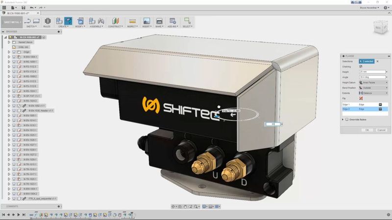 Jetzt können Anwender mit Fusion 360 in einem Workflow Blechteile entwerfen sowie im CAM-Arbeitsbereich den Werkzeugweg zum Schneiden der Abwicklung generieren. (Autodesk)