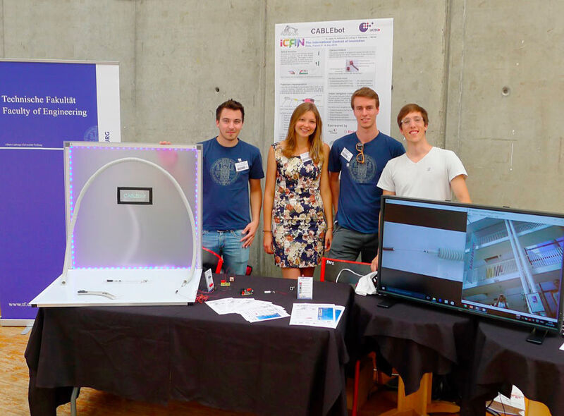 Das Studententeam der Universität Freiburg gewann mit dem Projekt Cablebot beim Mikrosystemtechnik-Wettbewerb I-Can 2016. (Faulhaber)
