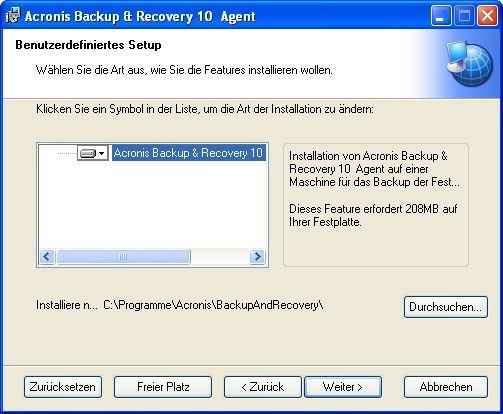 Handarbeit: Der Backup-Agent besitzt auch einen klassischen Installations-Wizard. (Archiv: Vogel Business Media)