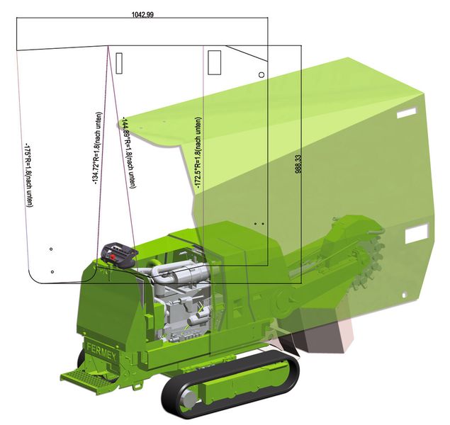 Bild 3: Aus der 2D-Zeichnung generiert Hicad den fabgewickelten 3D-Körper. Im Bild: die Konstruktion einer Fräse. (Bild: Vermeer Techniek)