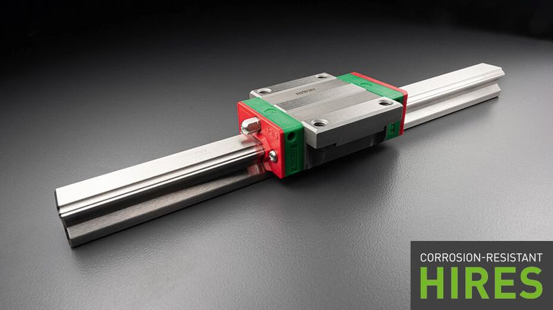 Die HG-Profilschienenführungen von Hiwin sind jetzt als Hires-Variante mit besserem Korrosionsschutz verfügbar. (Bild:  Hiwin)