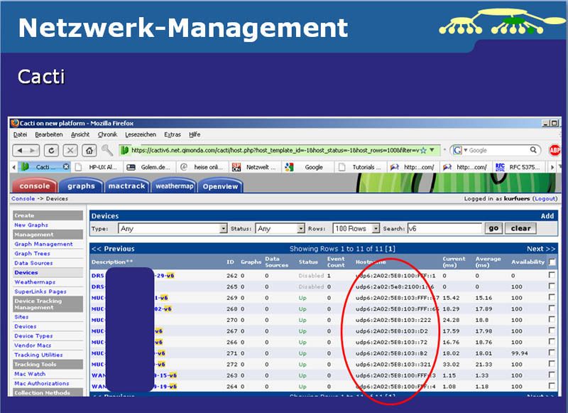 Das Management-Tool Cacti zeigt Ipv6 an.  (Archiv: Vogel Business Media)