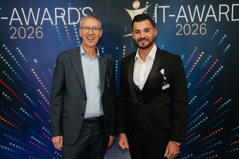 Christian Theilen (l.) und Rammen Ibrahim von Sophos. (Bild: Manuel Emme Fotografie)