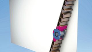 In ein Sandwichpanel eingeklebtes Insert-Befestigungselement.  (Delo)