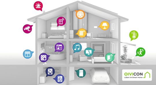Vernetztes Heim: Eine offene und herstellerübergreifende Plattform wie QIVICON erleichtert es dem Anwender, sein Haus oder seine Wohnung mit der entsprechenden Technik auszustatten. Vernetztes Heim: Eine offene und herstellerübergreifende Plattform wie QIVICON erleichtert es dem Anwender, sein Haus oder seine Wohnung mit der entsprechenden Technik auszustatten.