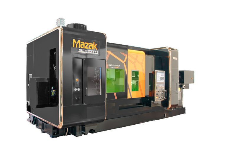Feierte auf der Jimtof in Tokio Premiere: In die Hybrid-Multifunktionsmaschine Integrex i-400 AM von Mazak wurde ein Verfahren zum generativen Fertigen integriert. (Bild: Mazak)