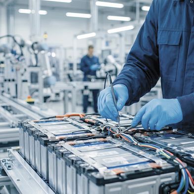 Das Wachstum der deutschen Batterieindustrie wird primär von zwei industriellen Megatrends gestützt: dem anhaltenden Hochlauf der Elektromobilität sowie einer massiven Nachfrage nach stationären Speichersystemen. (Bild: AdobeStock_Visionary / generiert-mit-KI)