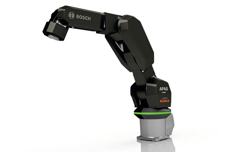Kombiniert die Stärken von Mensch und Maschine: Der Apas assistant auf Basis eines Kuka-Roboters unterstützt sicher und hochpräzise bei einer Vielfalt von Arbeitsaufgaben. (Bosch Rexroth)