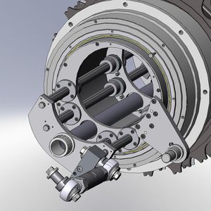 Die Drehmomentkugelbuchse sorgt für die Hubbewegung der Lanzen, die in die zu lackierenden Bauteile einfahren. 