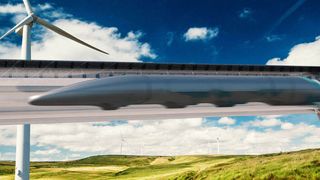 Vision einer Hyperloop-Strecke als Transportsystem (Bild: Hyperloop Transportation Technologies)