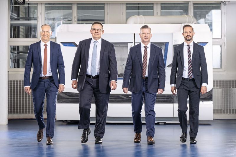 Die Geschäftsfürhrung der Fritz Studer AG mit (vlnr.): CEO Jens Bleher, COO Stephan Stoll, CTO Daniel Huber und CSO Sandro Bottazzo. (Bild: Studer)