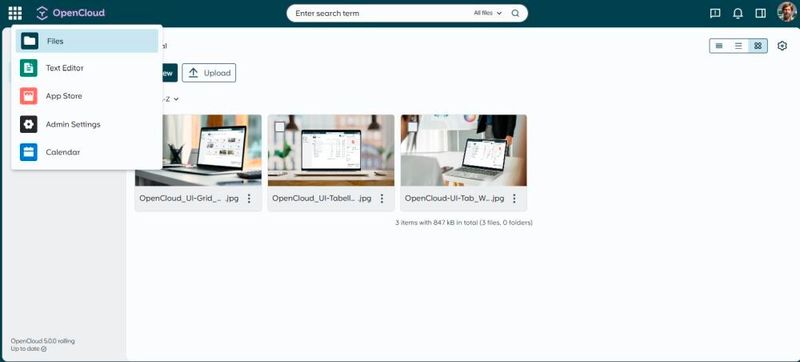 Die Weboberfläche von OpenCloud stellt Benutzern alle notwendigen Werkzeuge zur Verfügung. (Bild: OpenCloud)