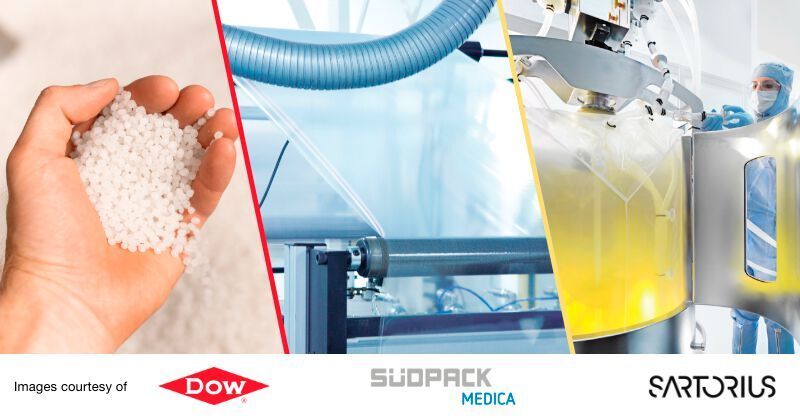 Die Unternehmen Dow, Sartorius und Südpack Medica sind eine Partnerschaft entlang der Wertschöpfungskette zur Herstellung von Bioreaktor- und 3D-Beuteln eingegangen. (Dow/ Sartorius/ Südpack Medica )
