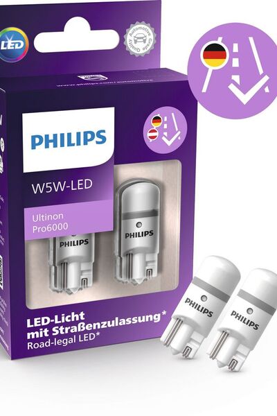 Philips bietet mit seiner „Ultinon-Pro6000-W5W-LED“ jetzt auch eine LED-Umrüstlösung für das Standlicht an. (Bild: Philips/Lumileds)