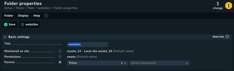 Abbildung 5: Auch für ganze Ordner(-inhalte) lassen sich Eltern setzen. (Bild: Lang | Checkmk)