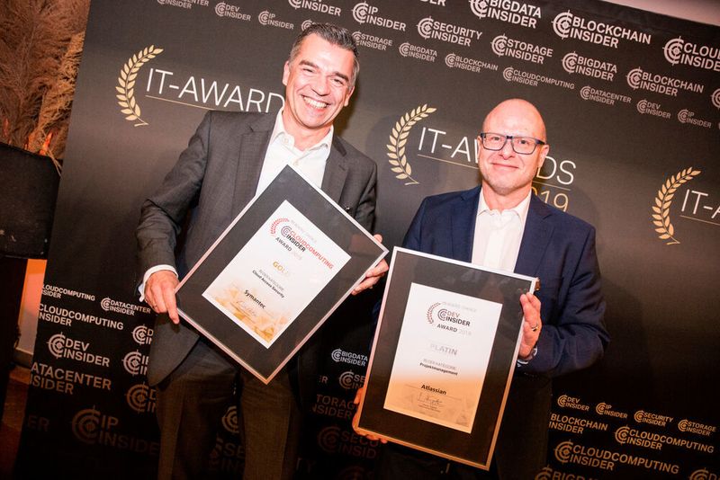 Ralf Damschek von Symantec (links) und Joachim Fuchs von Atlassian. (artful rooms / VIT)