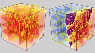 Berechnung magnetischer Domänen in permanenten Magneten. (Bild: Alexander Kovacs, Universität für Weiterbildung Krems

)