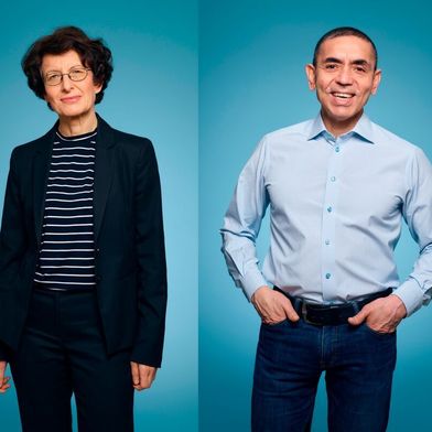 Die Biontech-Gründer Ugur Sahin (rechts) und Özlem Türeci (links) wollen das von ihnen aufgebaute Biotechnologie-Unternehmen Biontech verlassen und ein neues gründen. (Bild: Biontech)