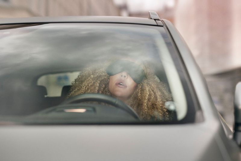 Der Fahrer – hier schlafend dargestellt – wird sich beim autonomen Fahrzeug künftig anders  verhalten als bislang. Eine direkte Kommunikation mit der Umgebung findet vielleicht nur noch verzögert, oder gar nicht mehr statt. (Robin Aron)