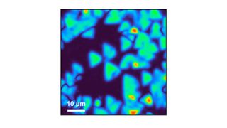 Was man hier sieht, war bis vor Kurzem unsichtbar! Es handelt sich um die Kristalle von sogenanntem weißen Graphit (hexagonales Bornitrid), einem 2D-Material, das für die optoelektronik der Zukunft wichtig werden kann. Lesen Sie, wie man es enttarnt hat ... (Bild: FHI)