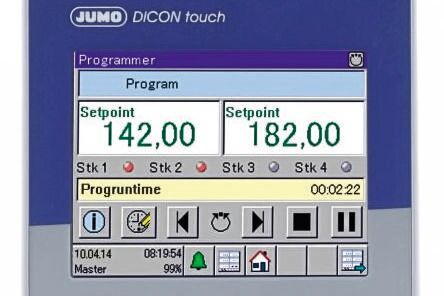 Jumo Dicon Touch: Was früher separate Geräte erforderte, wird jetzt über ein einziges leistungsstarkes, berührungsgesteuertes Gerät, verwaltet, das Messung, Steuerung und Aufzeichnung nahtlos miteinander verbindet.(Bild:  Jumo)