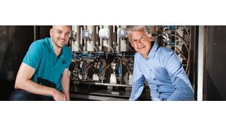 To help identify the best pumping solution, Gerrit Brinkman (left), Project Manager for Technology Unlimited, turned to Holland Air Pumps’ Commercial Director Gerrit Klaassen (right). (Almatec)