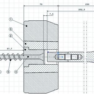 Bild 1: Prinzipieller Aufbau eines Fließpresswerkzeuges.