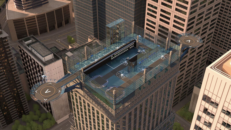 Das Unternehmen spezialisiert seine Fluggeräte auf die Flugmission in Innenstädten. Volocopter sollen stabil fliegen, sicher durch Mikroturbulenzen um Hochhäuser manövrieren und den Passagieren einen angenehmen Flug bieten. (Volocopter)