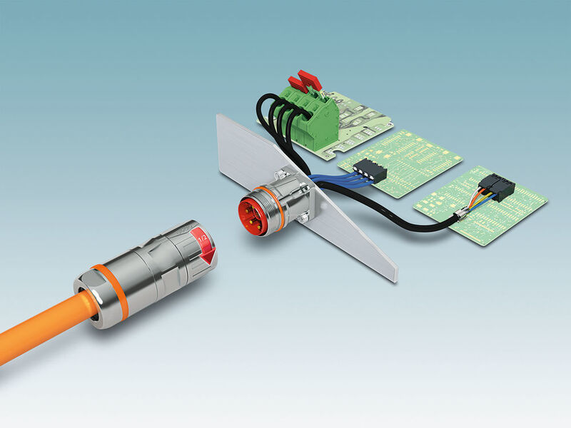 Bild 2: Das Schnellverriegelungssystem Speedcon verriegelt Kabel- und Gerätesteckverbinder mit nur einer halben Drehung. (Phoenix Contact)