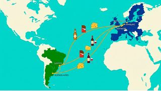 Das Freihandelsabkommen zwischen EU und Mercosur schafft ab Mai 2026 neue Exportchancen. Deutsche Hersteller können in einem Markt mit 260 Millionen Einwohnern gegen die wachsende chinesische Konkurrenz bestehen. (Bild: Gemini 3.1 Flash Image / KI-generiert)