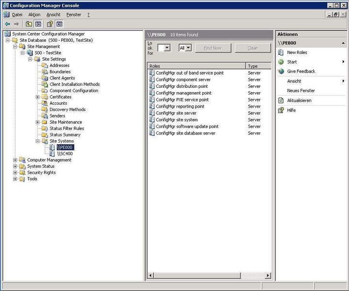 Abbildung 1: Auch der Standortserver ist unter Site Systems aufgelistet, wo die Serverrollen (Server Roles) hinzugefügt bzw. entfernt werden können. (Archiv: Vogel Business Media)