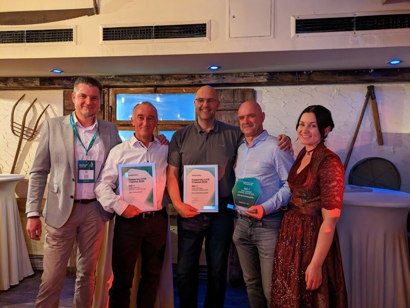 Kaspersky Channel Partner Award: EDRO Partner Central Europe 2023 save IT first, apia systemhaus (Bild: Kaspersky)