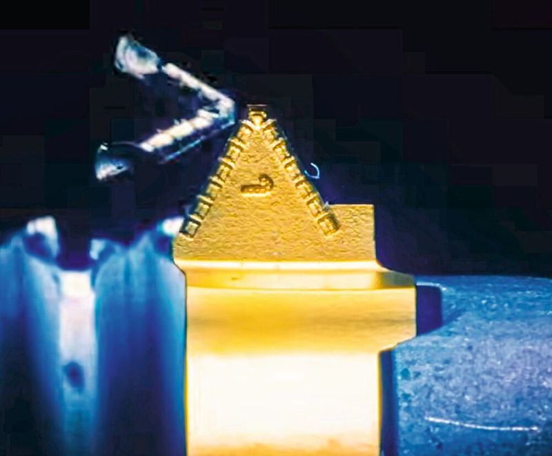 Werkzeug mit 3D-gelaserter Spanformgeometrie.(Bild:  Simtek AG)