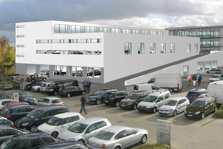 So soll das neue Karosserie- und Lackzentrum auf der Mainzer Landstraße in Frankfurt aussehen. (Foto: VW Automobile Frankfurt)