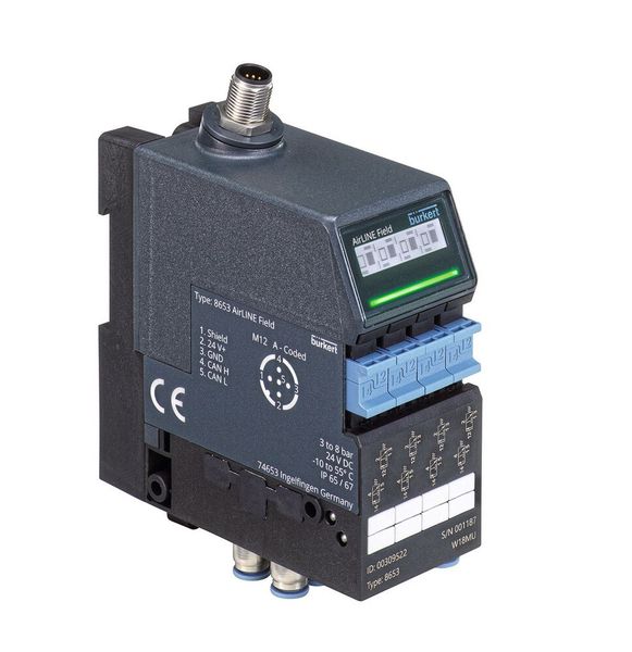 Für die schaltschranklose Montage direkt im Feld gibt es mit dem Typ 8653 einen robusten IP65-Pneumatikblock, mit dem sich Armaturengruppen dezentral ansteuern lassen. (Bild: Bürkert Fluid Control Systems)