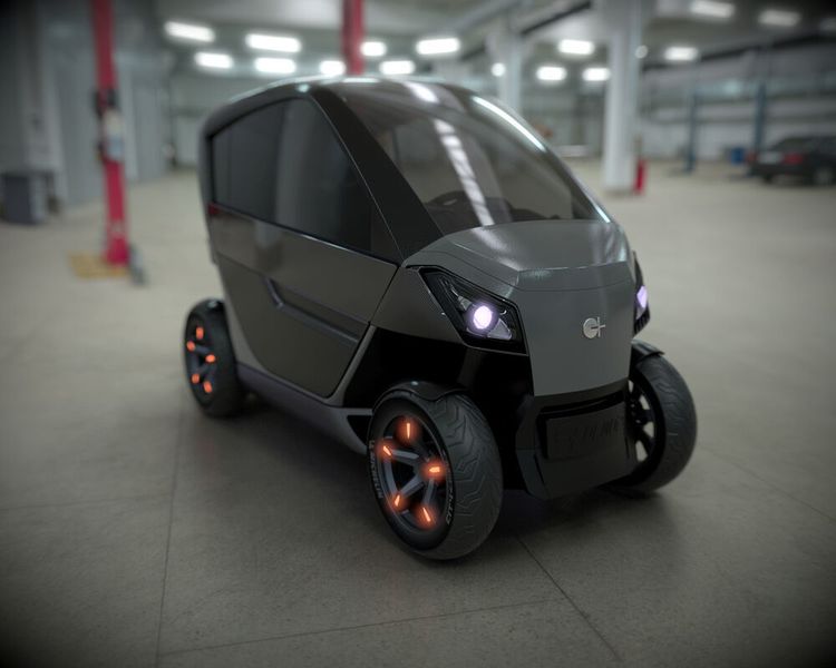 Gerade groß genug, um darin zu sitzen: So stellt sich das Start-up City Transformer eine mögliche Mobilitätsform in Städten vor. (City Transformer)