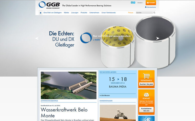 GGB Bearing Technology, ehemals Glacier Garlock Bearings, bietet seine Webseite jetzt auch in Deutsch und Französisch an. (Bild: GGB Bearing)