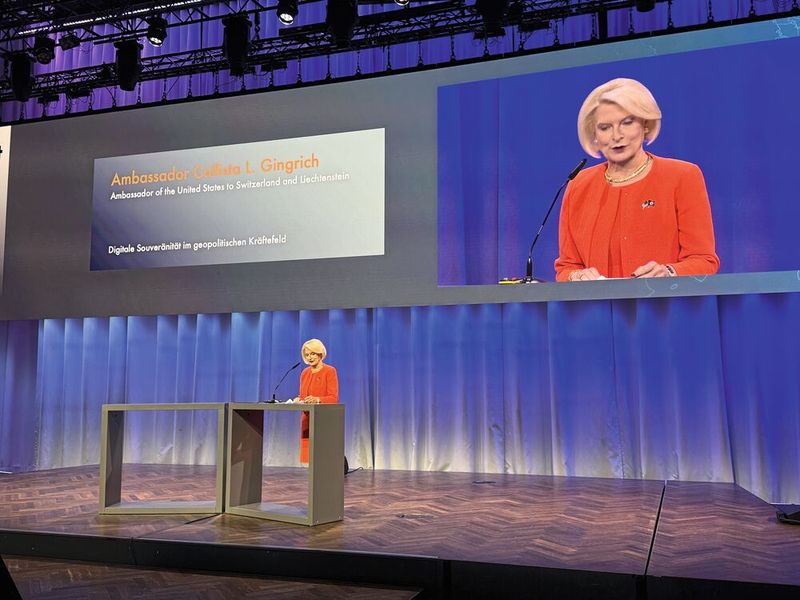 Überraschungsgast in diesem Jahr war die Botschafterin der Vereinigten Staaten in der Schweiz und Liechtenstein Callista L. Gingrich.   (Bild: Anne Richter, VCG)