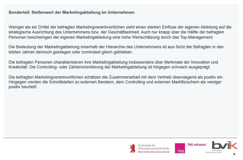 Unsere Bildergalerie zeigt Ausschnitte aus der Kurzzusammenfassung der bvik-Studie B2B-Marketing-Budgets 2014. (Bildquelle: bvik-Studie B2B-Marketing-Budgets 2014 © bvik)